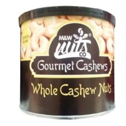 M & W Gourmet Whole Cashew Nuts Roasted & Unsalted 250 g